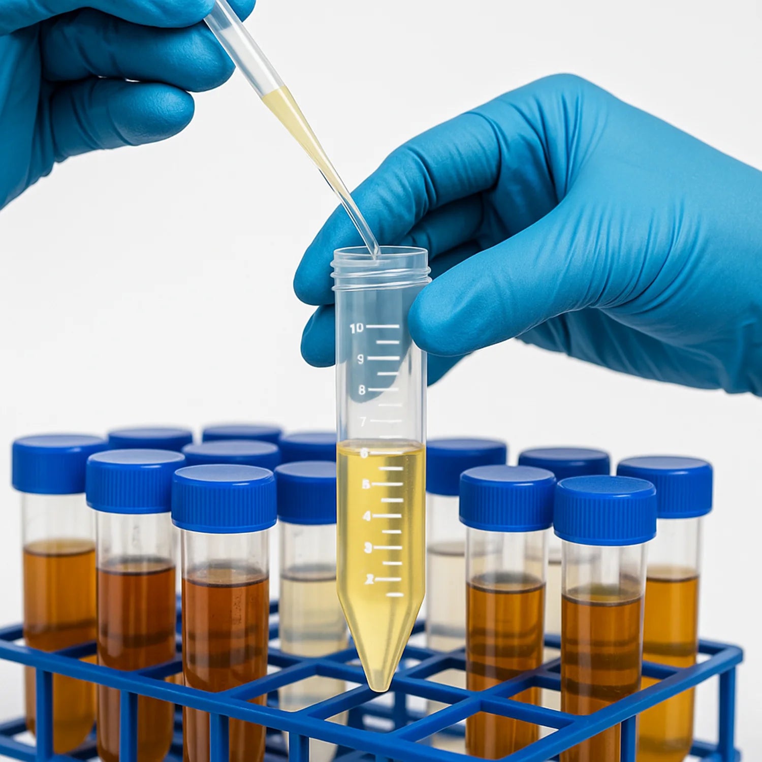 Tubo Cónico con Tapa de 10 ML Estéril BOLSA 100 UND