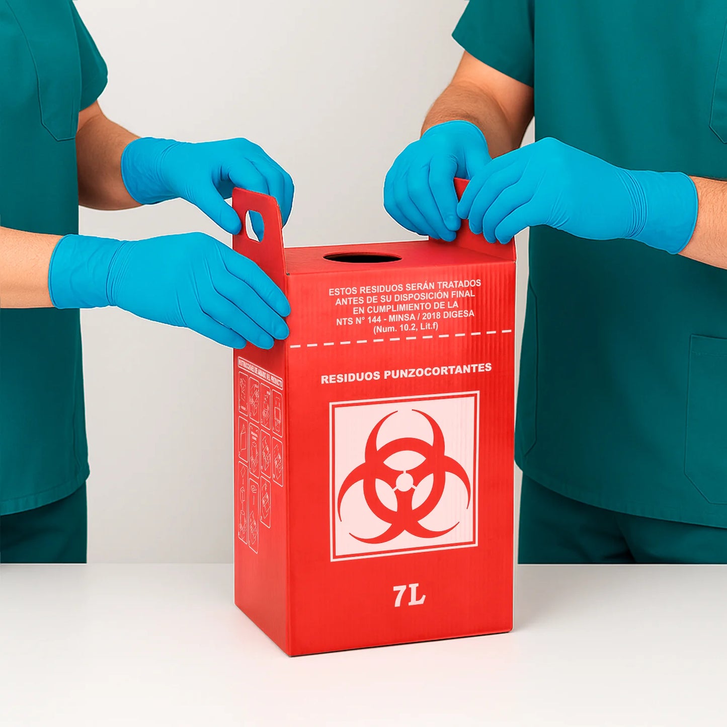 Caja Contenedor de Bioseguridad de Cartón 7 LITROS