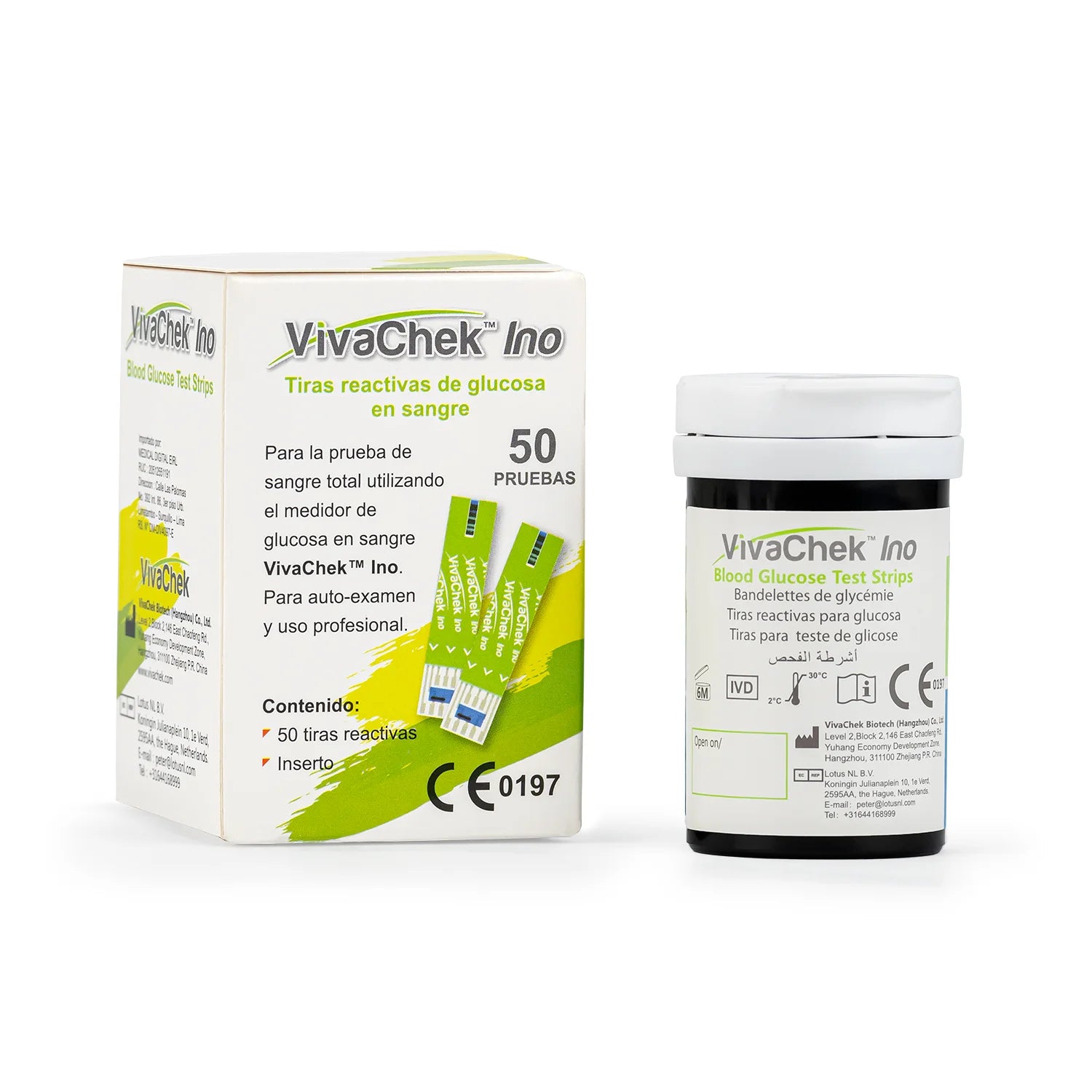 Tiras Reactivas para Glucosa VIVACHEK INO X CAJA 50 UND