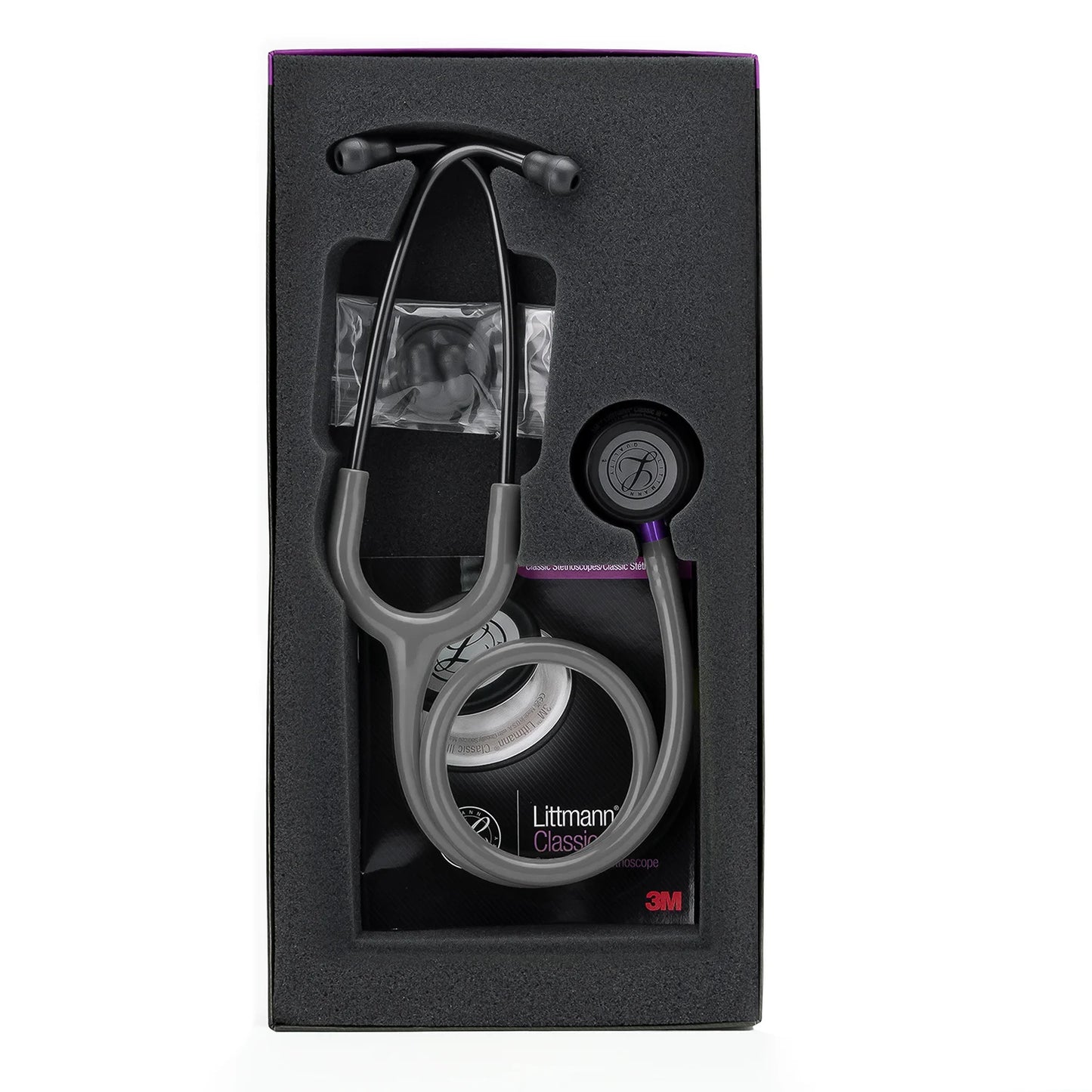 Estetoscopio LITTMANN CLASSIC III Gris Smoke Chestpiece Vástago Violeta 5873