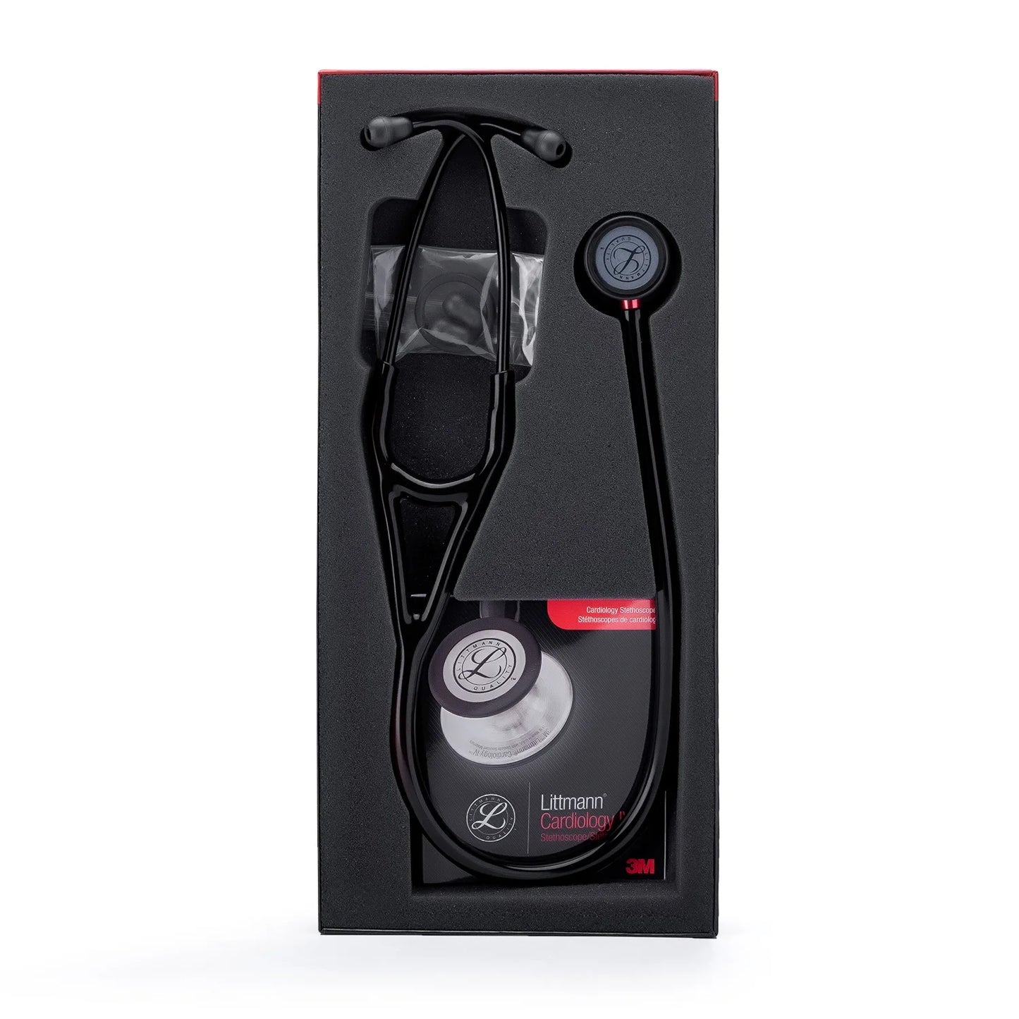 Estetoscopio LITTMANN CARDIOLOGY IV Negro Black Edition Vástago Rojo 6200
