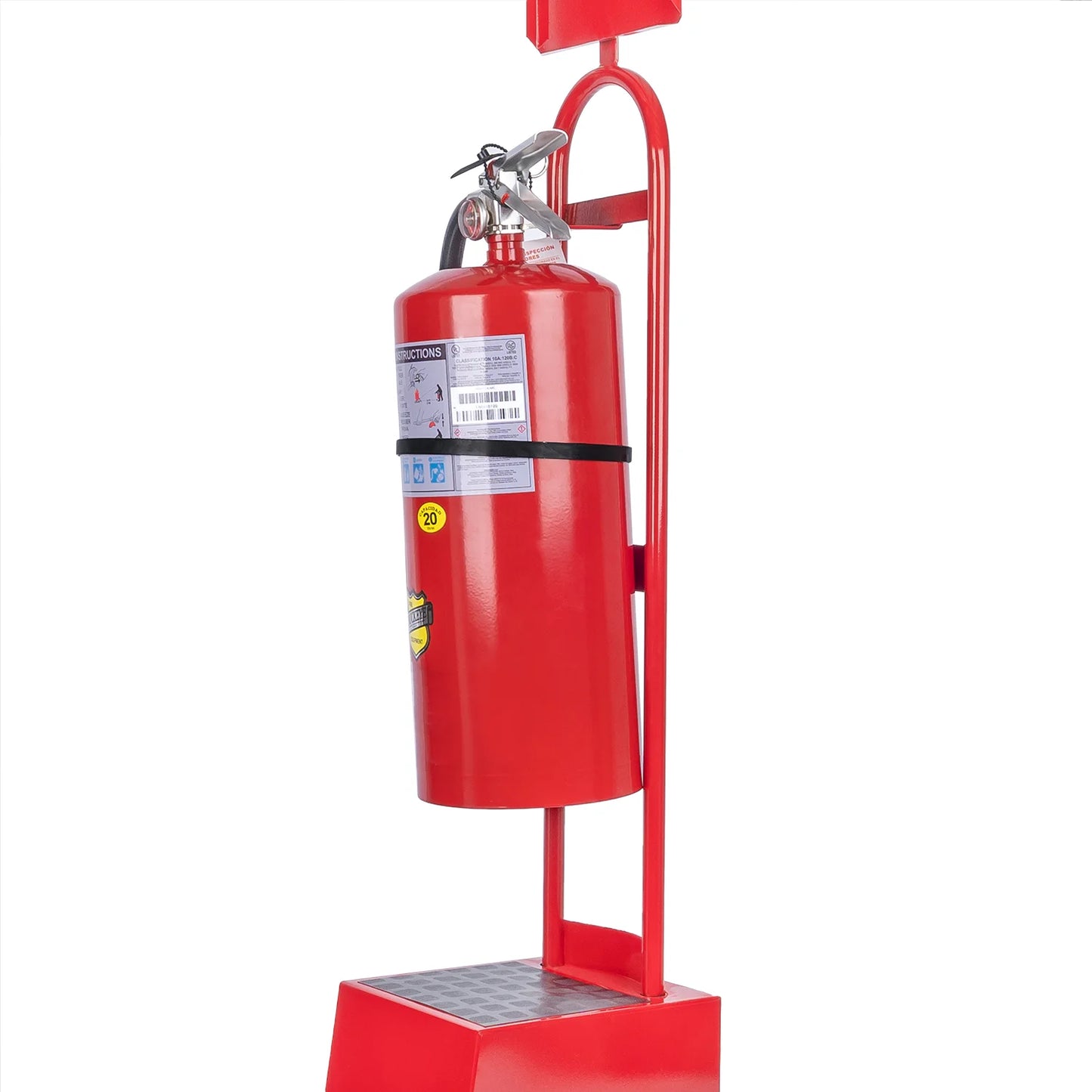 Pedestal Porta Extintor de 6 a 12 KG 2 en 1 con Letrero