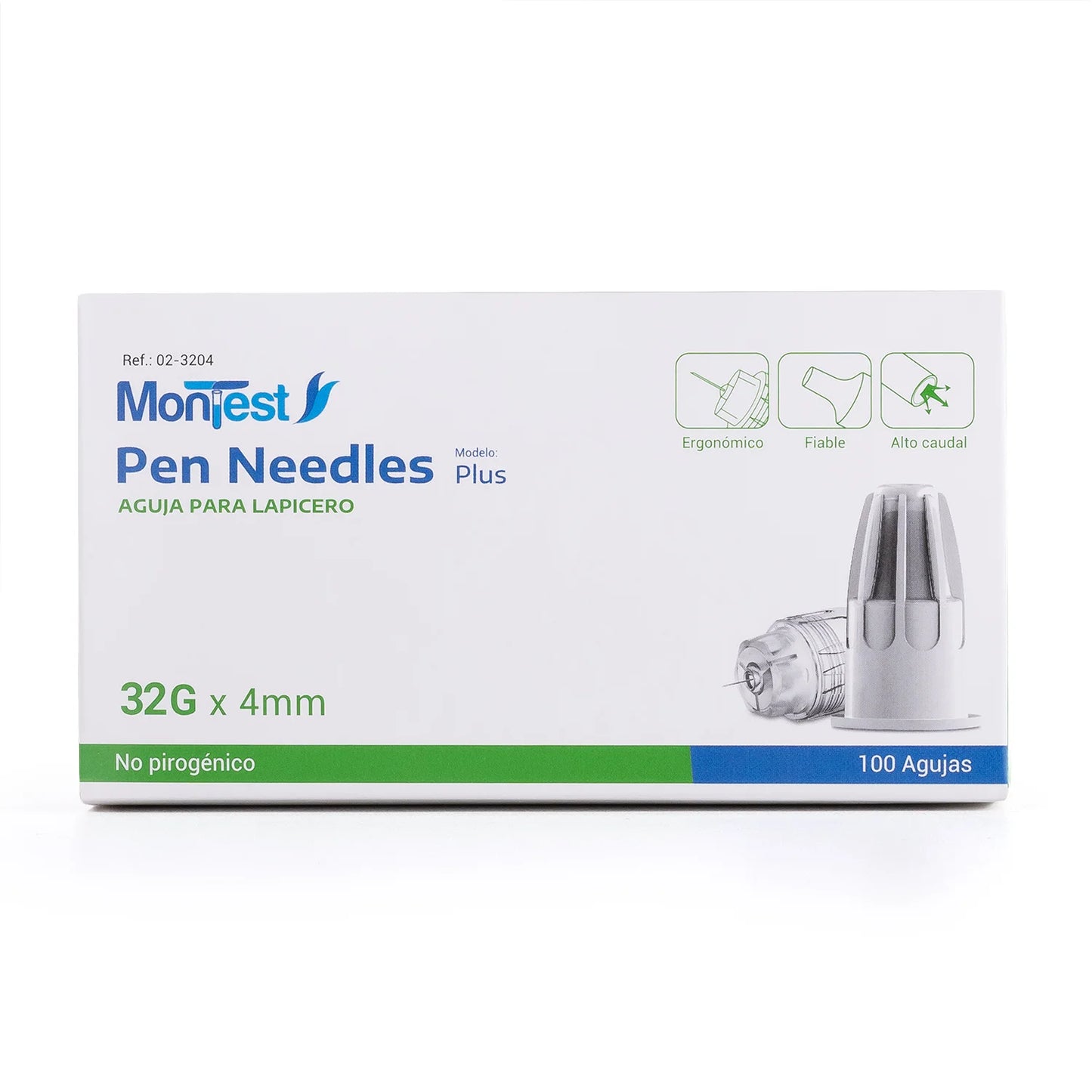 Aguja para Insulina MONTEST PLUS 32 G X 4 MM CAJA 100 UND