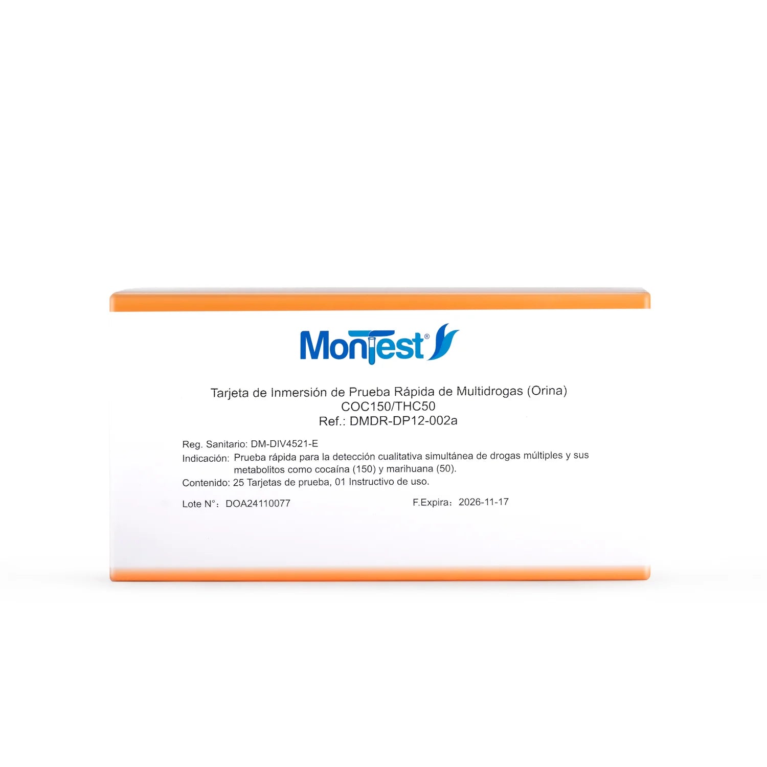 Tarjeta de Inmersión Multidrogas MONTEST 2P CAJA 25 UND