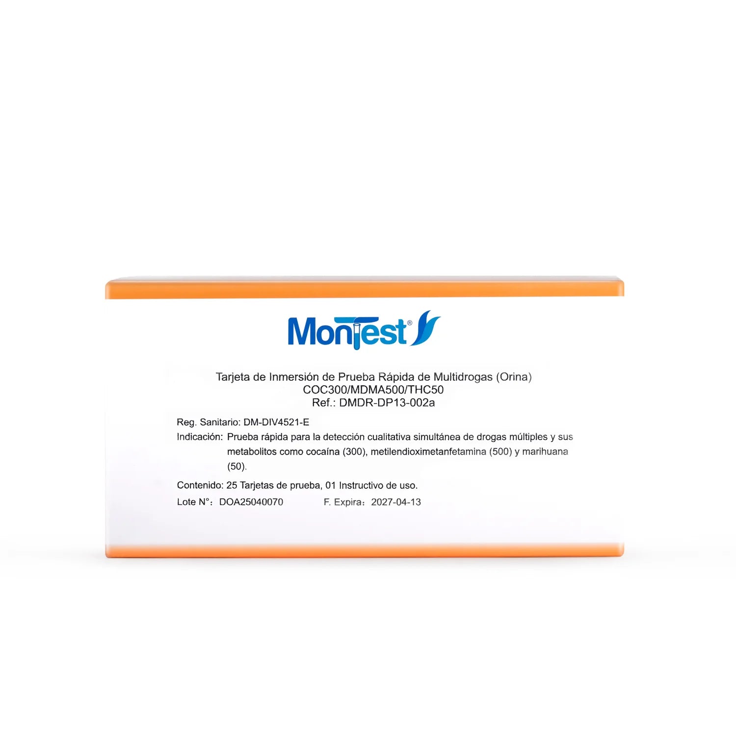 Tarjeta de Inmersión Multidrogas MONTEST 3P CAJA 25 UND