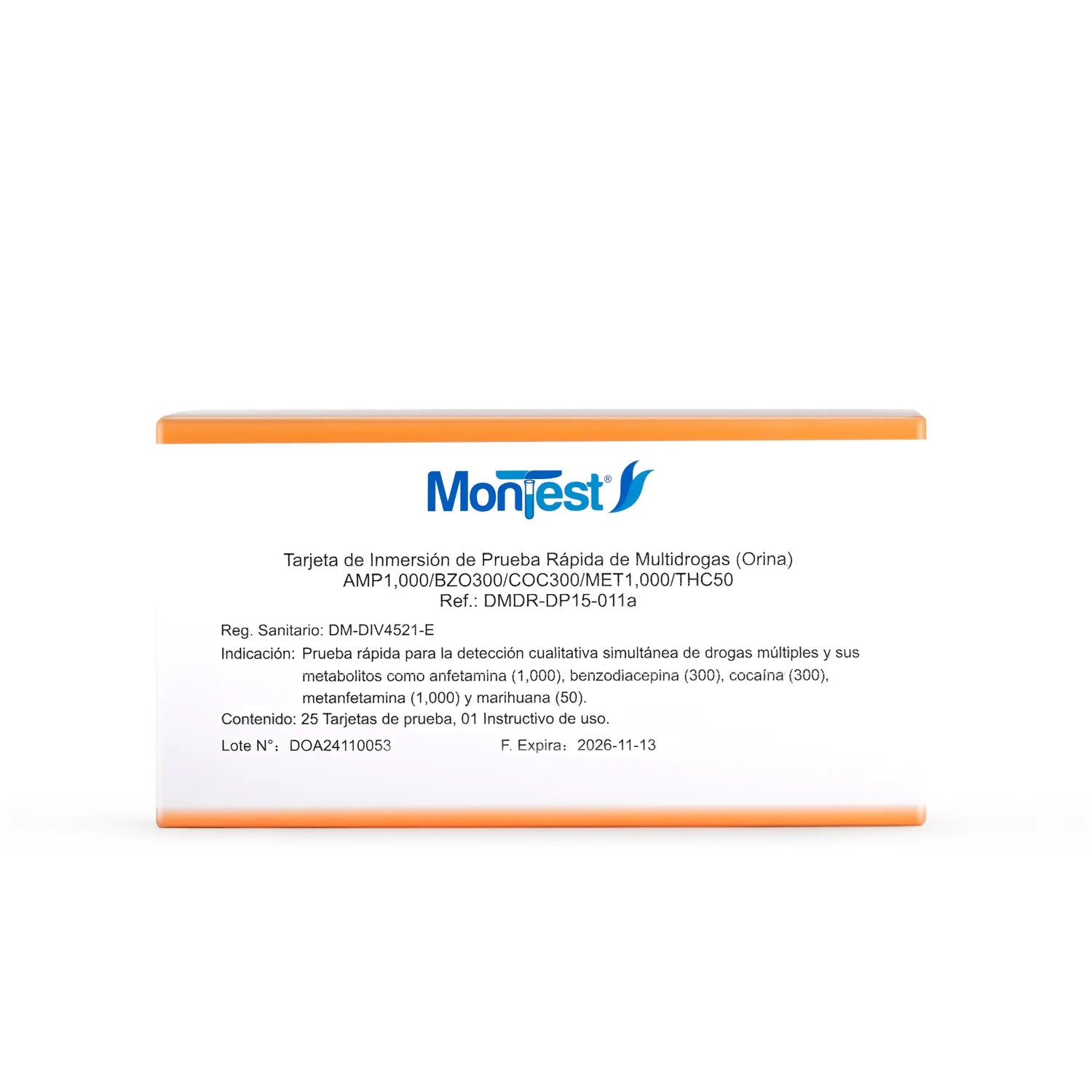 Tarjeta de Inmersión Multidrogas MONTEST 5P CAJA 25 UND