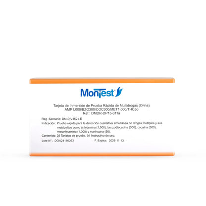 Tarjeta de Inmersión Multidrogas MONTEST 5P CAJA 25 UND