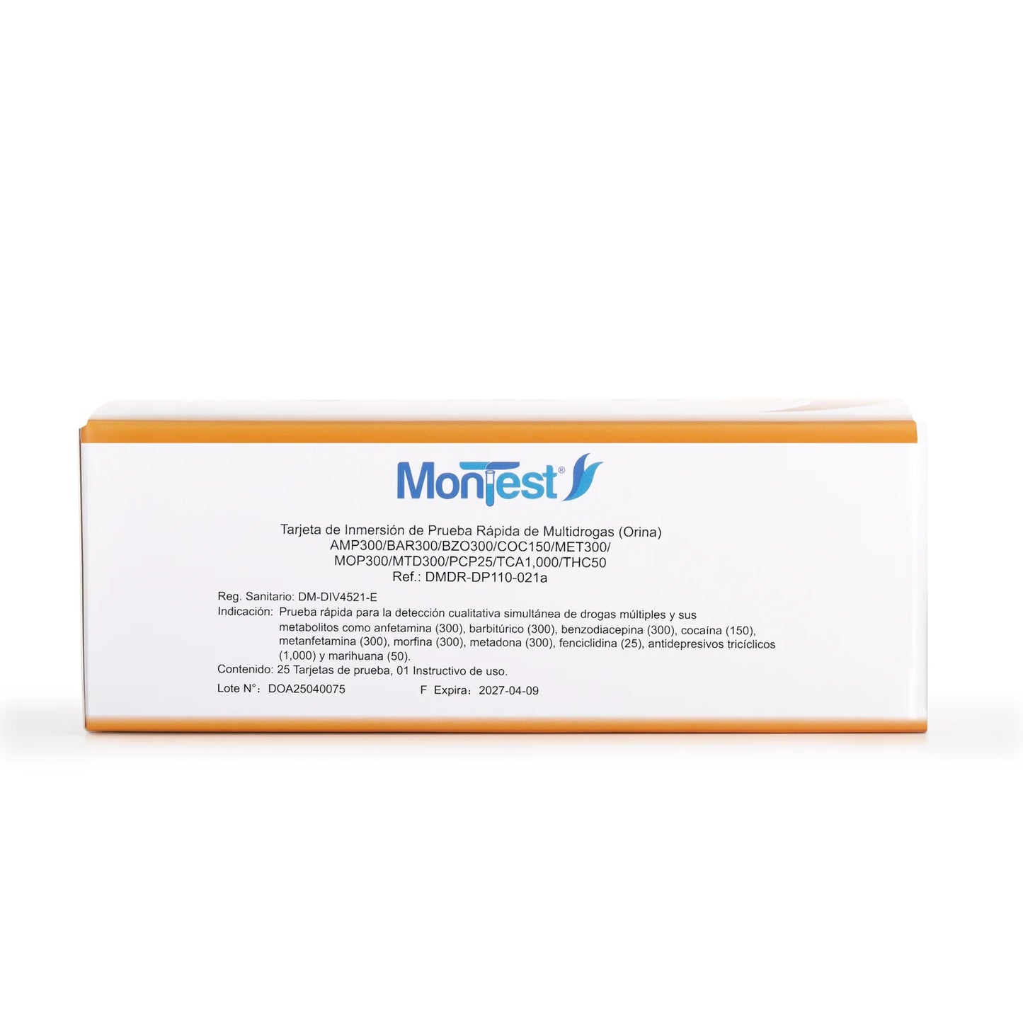 Tarjeta de Inmersión Multidrogas MONTEST 10P CAJA 25 UND