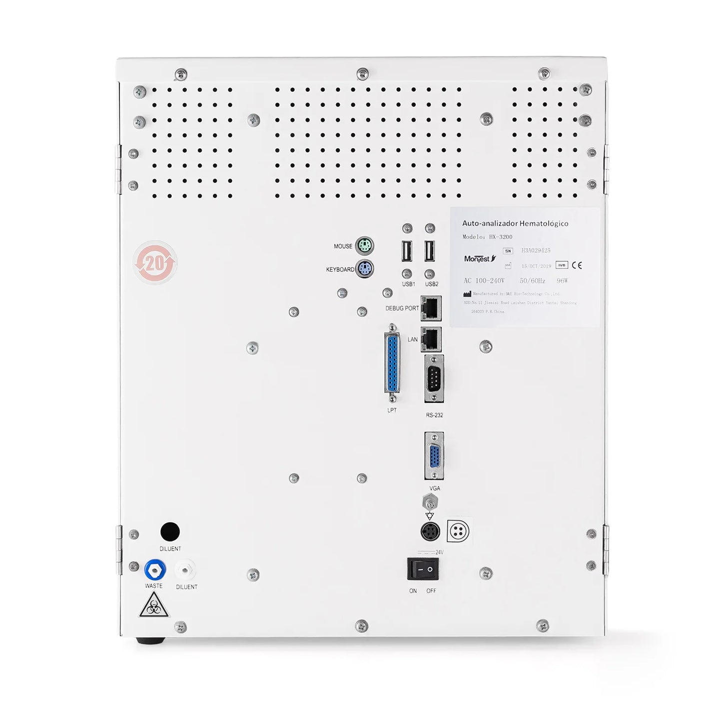 Analizador Hematológico Pantalla Táctil 20P MONTEST HX 3300