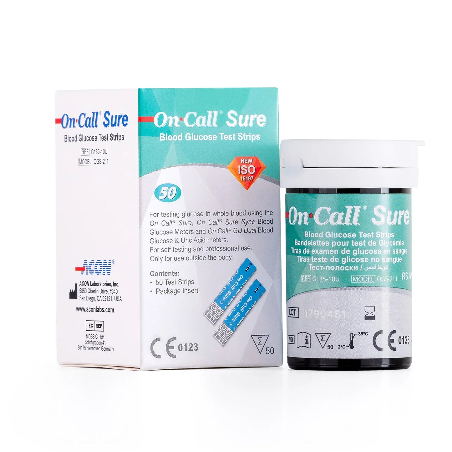 Tiras Reactivas para Glucosa ON CALL SURE CAJA 50 UND
