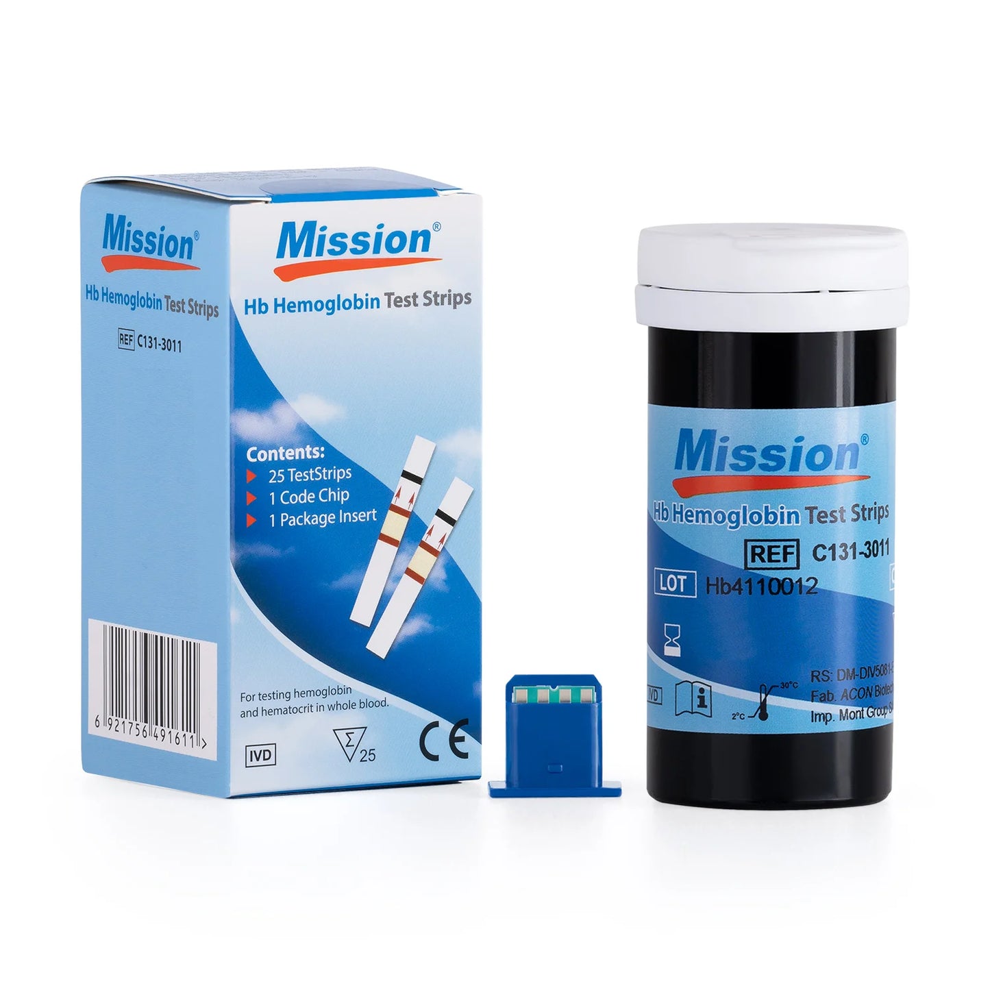 Tiras Reactivas para Hemoglobina MISSION HB CAJA 25 UND