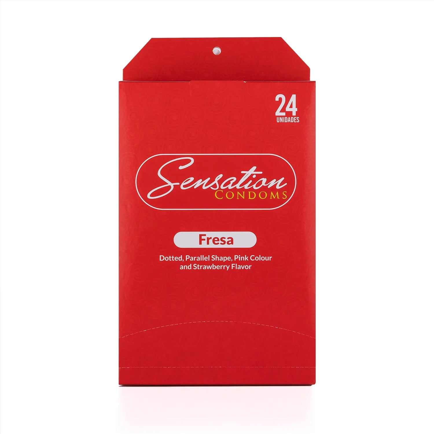 Preservativos SENSATION Fresa Con Puntos CAJA 24 X 3 UND