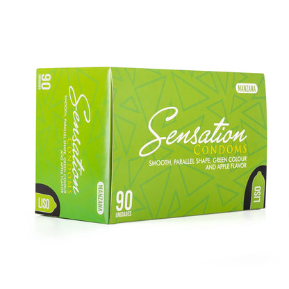 Preservativos SENSATION Manzana Liso CAJA 90 X 3 UND