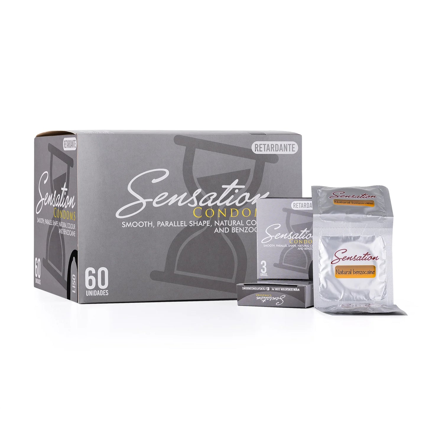 Preservativos SENSATION Retardante Liso CAJA 60 X 3 UND