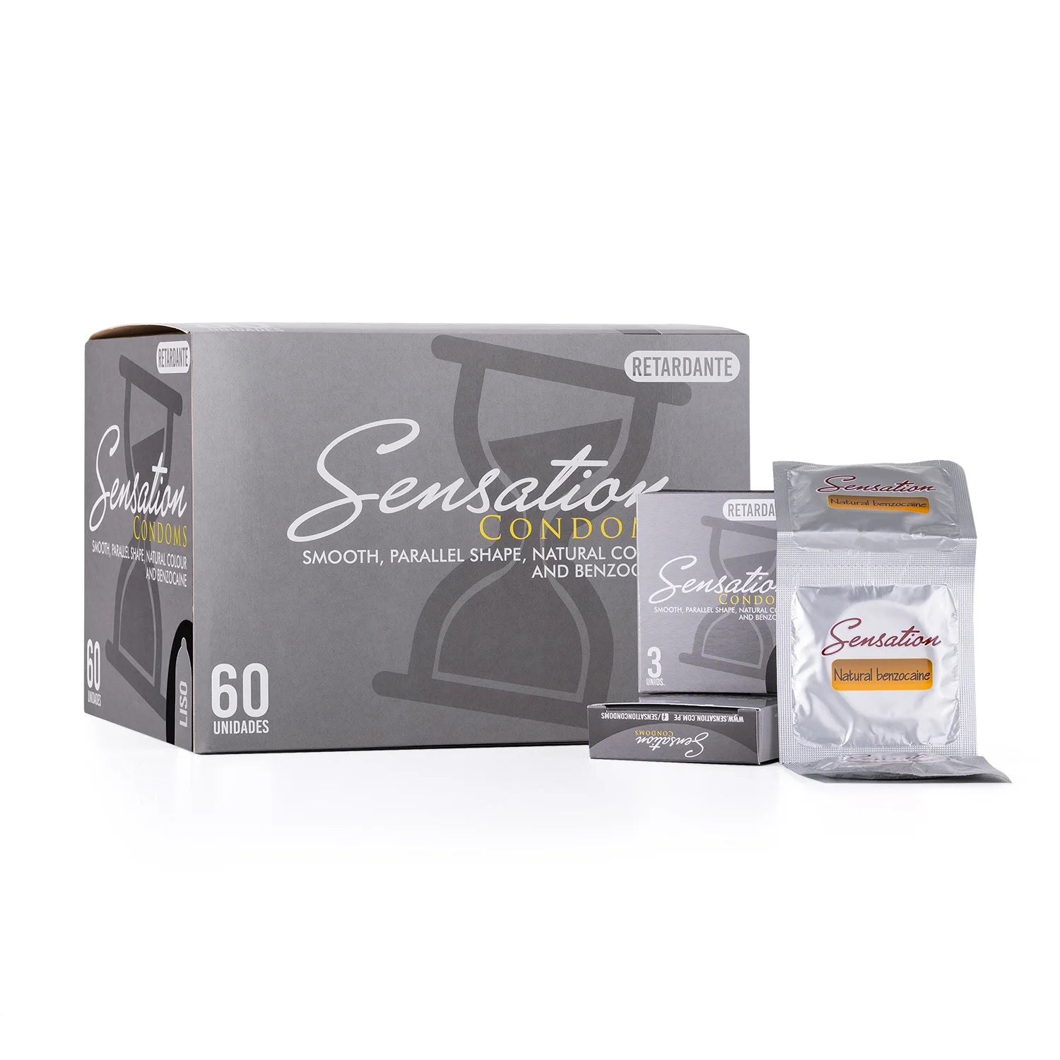 Preservativos SENSATION Retardante Liso CAJA 60 X 3 UND