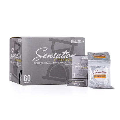 Preservativos SENSATION Retardante Liso CAJA 60 X 3 UND