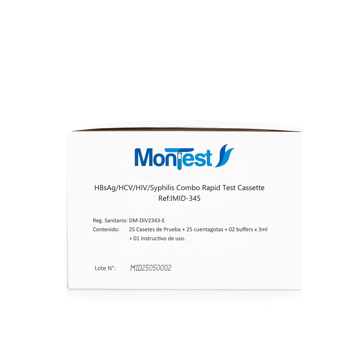 Combo HBsAg HCV HIV Sífilis en Casete MONTEST CAJA 25 UND