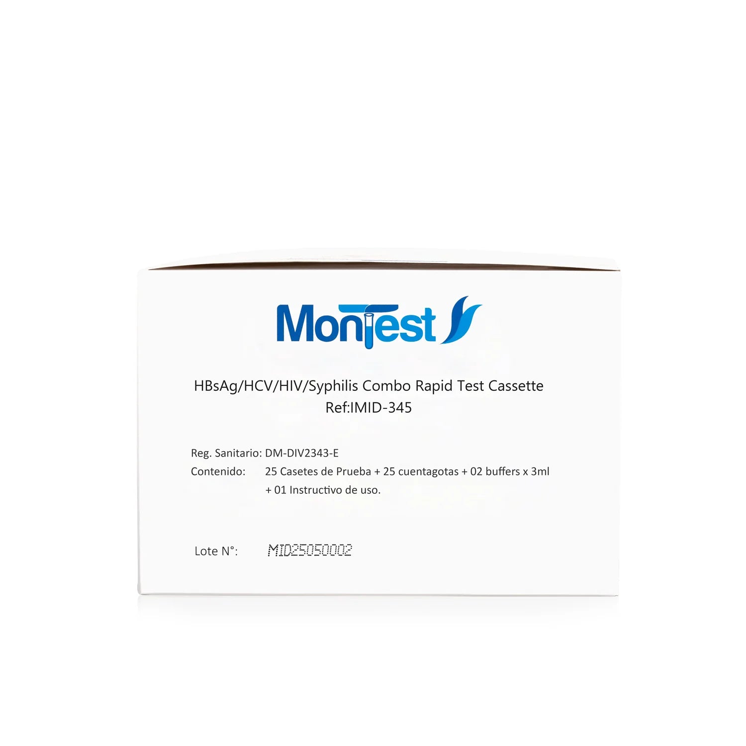 Combo HBsAg HCV HIV Sífilis en Casete MONTEST CAJA 25 UND