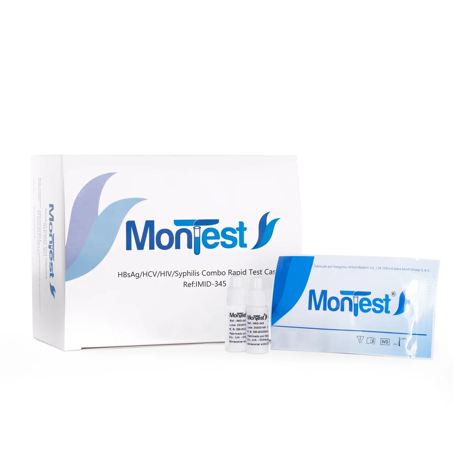Combo HBsAg HCV HIV Sífilis en Casete MONTEST CAJA 25 UND