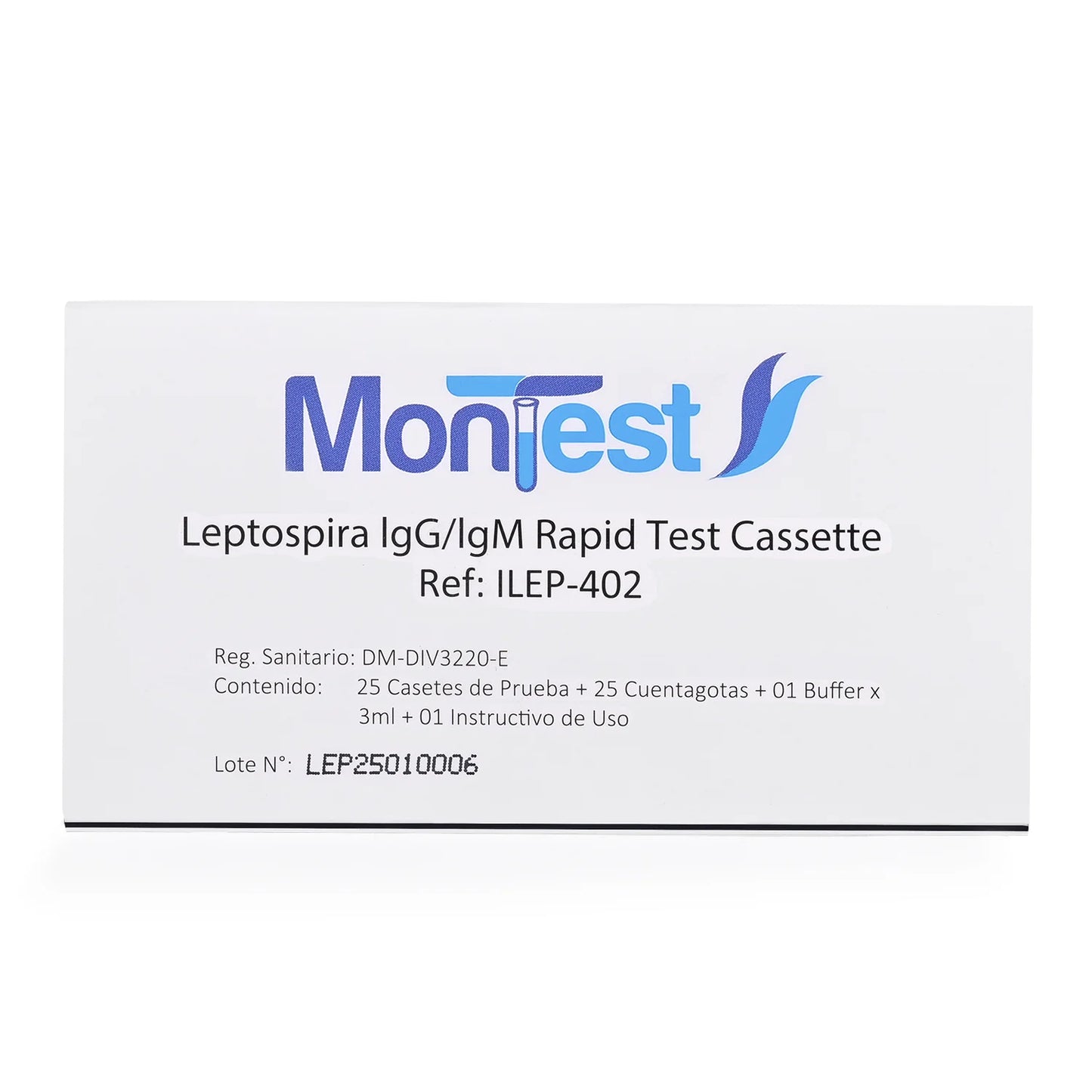 Prueba Rápida Leptospira IGG IGM Casete MONTEST CAJA 25 UND
