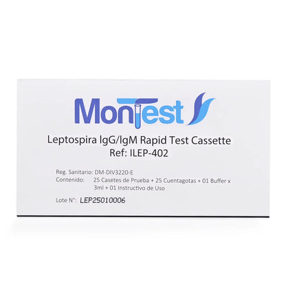 Prueba Rápida Leptospira IGG IGM Casete MONTEST CAJA 25 UND