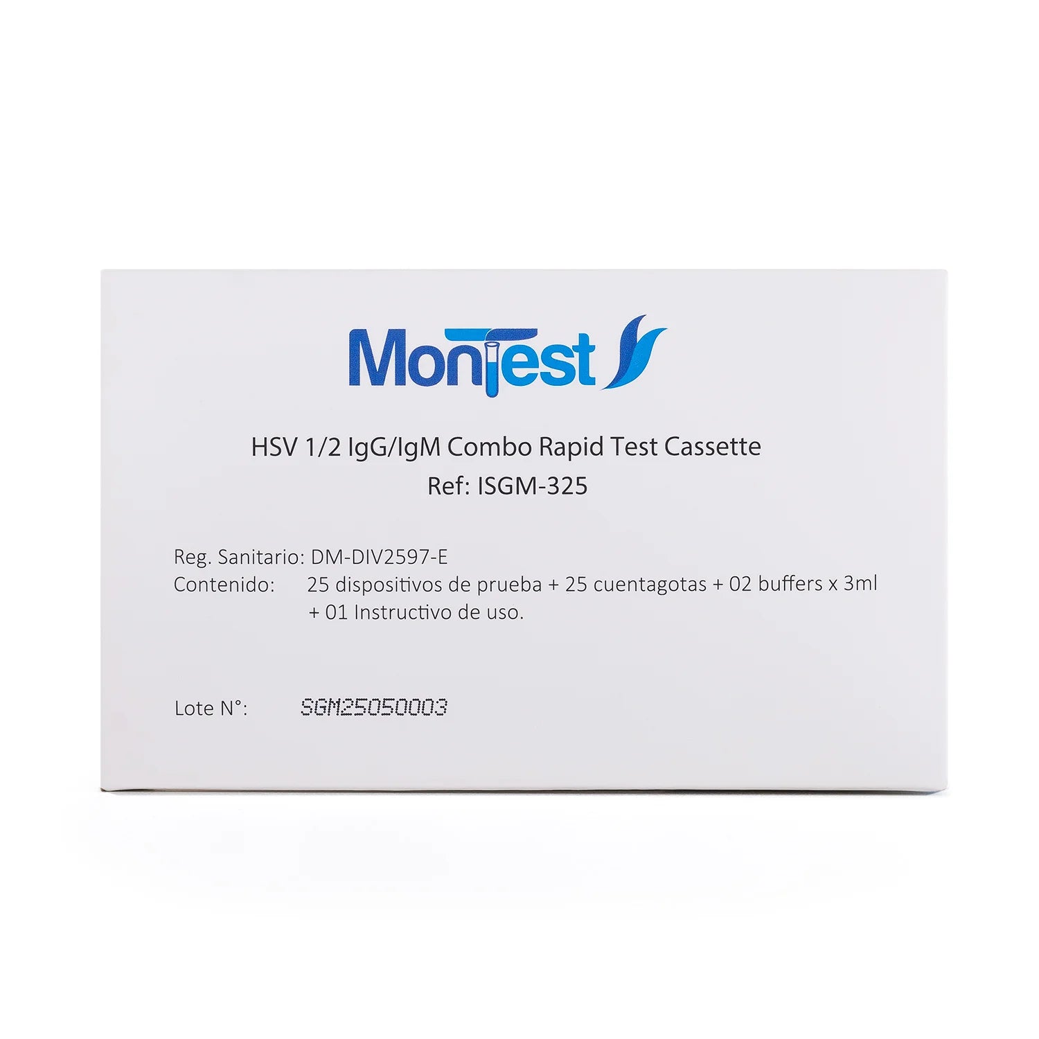 Prueba Rápida Herpes HSV 1.2 Casete MONTEST CAJA 25 UND