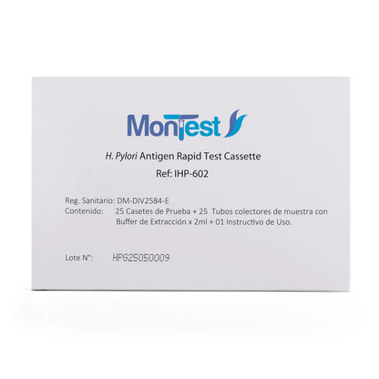 Prueba Rápida H.Pilory Antígeno Casete MONTEST CAJA 25 UND