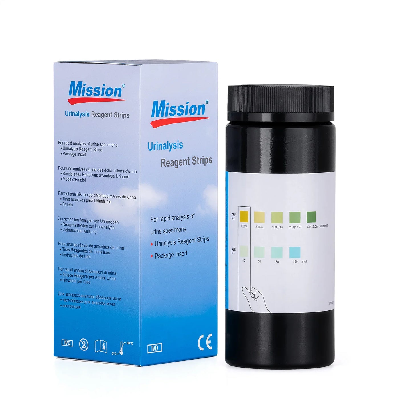 Tiras Reactivas para Urianálisis MISSION 2P CAJA 50 UND