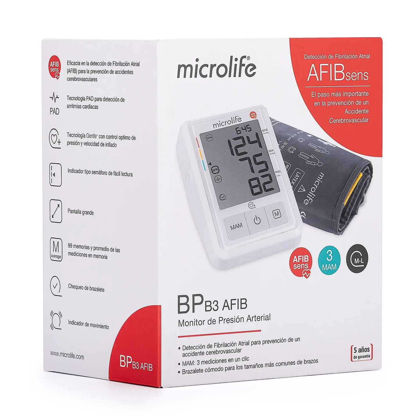 Tensiómetro Digital de Brazo MICROLIFE BP B3 AFIB