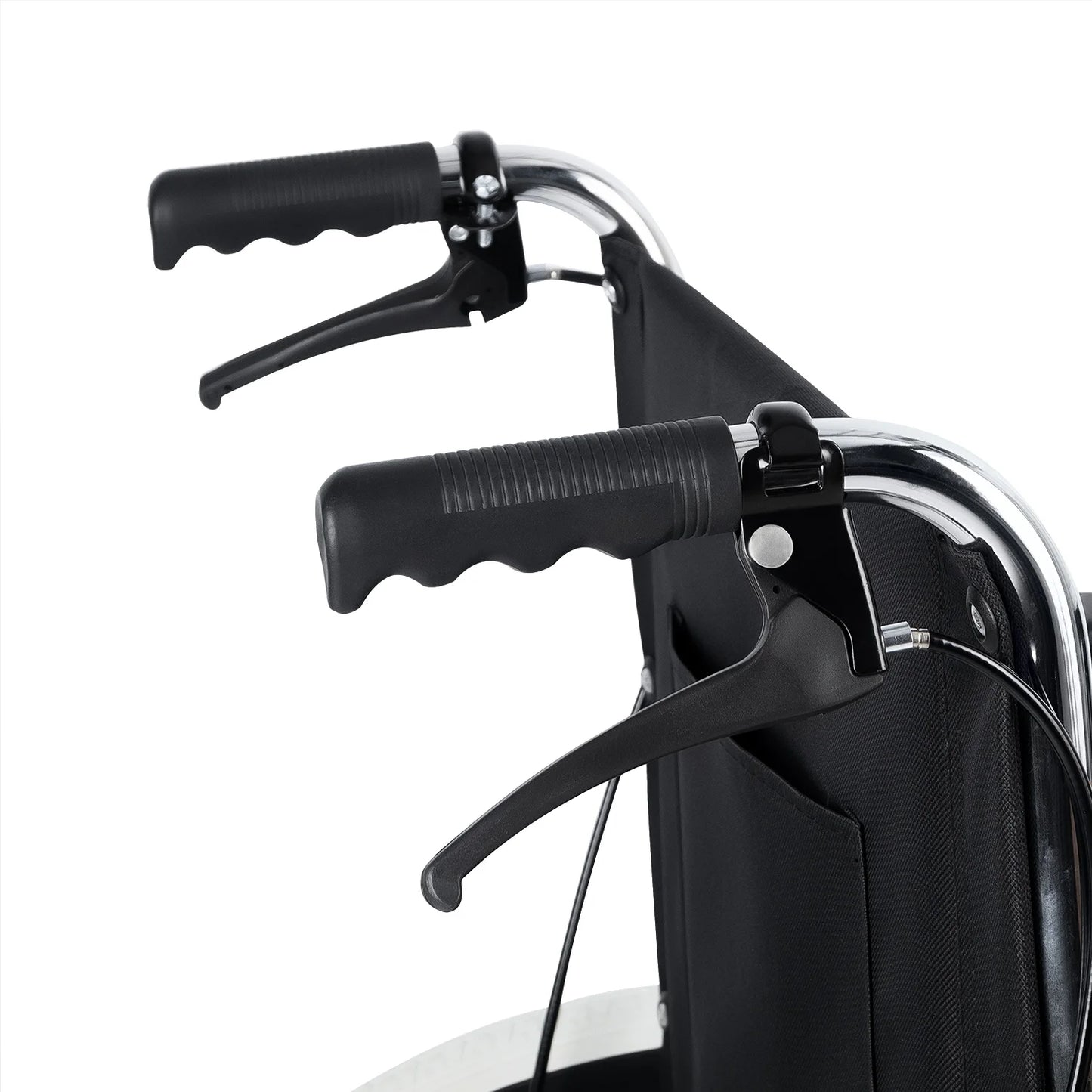 Silla de Ruedas Plegable con Marco de Acero Cromado