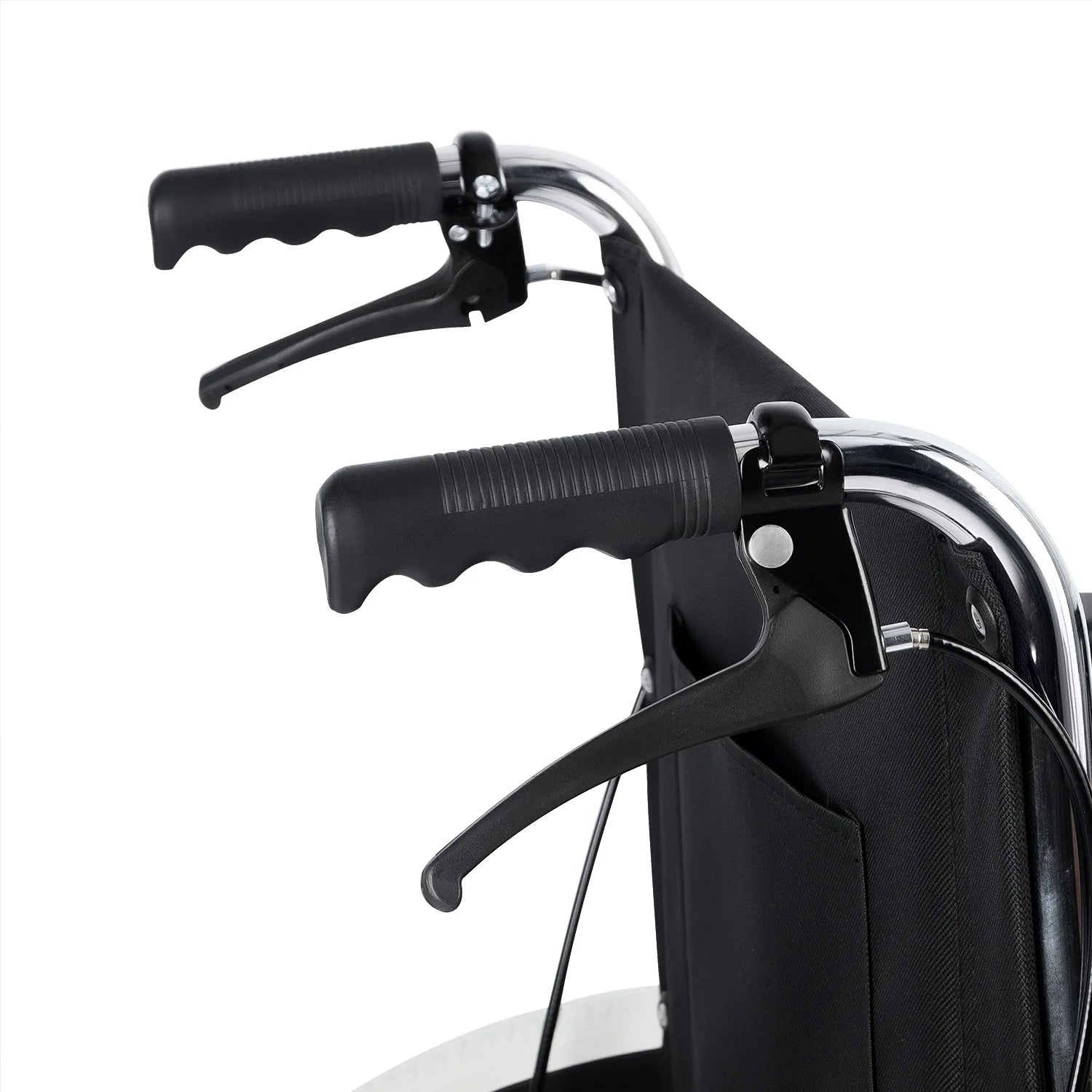 Silla de Ruedas Plegable con Marco de Acero Cromado