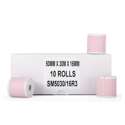 Papel para Electrocardiograma de 50 MM X 30 M CAJA 10 UND
