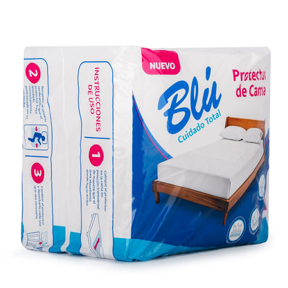 Protector de Cama BLÚ de 90 X 60 CM PAQUETE 10 UND