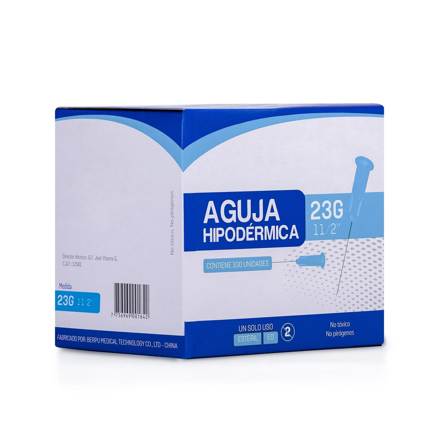 Aguja Hipodérmica Estéril 23 G X 1 1/2" CAJA 100 UND