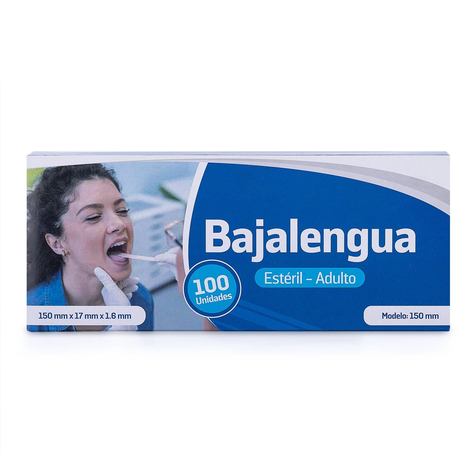 Baja Lengua de Madera Estéril CAJA 100 UND