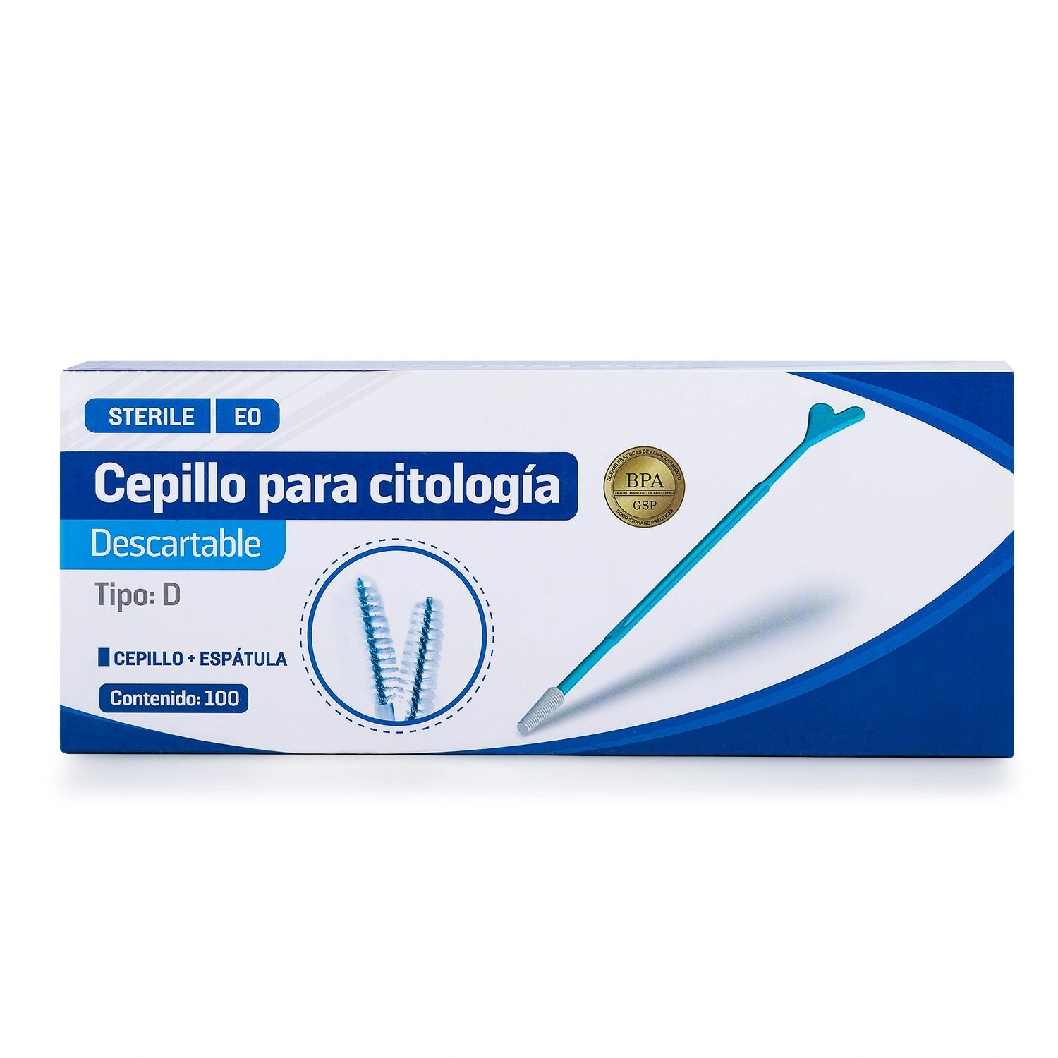 Citocepillo para Citología Estéril Tipo D CAJA 100 UND
