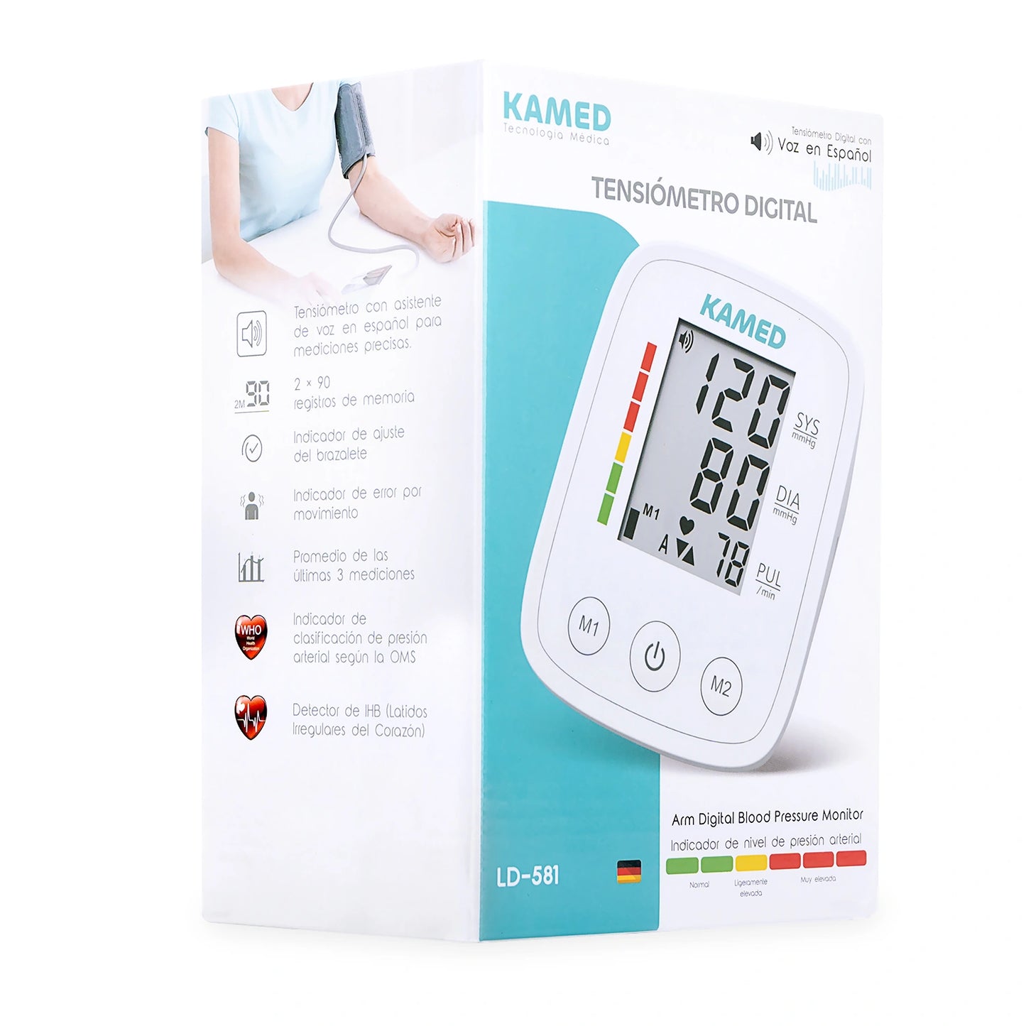 Tensiómetro Digital de Brazo con Altavoz KAMED LD-581
