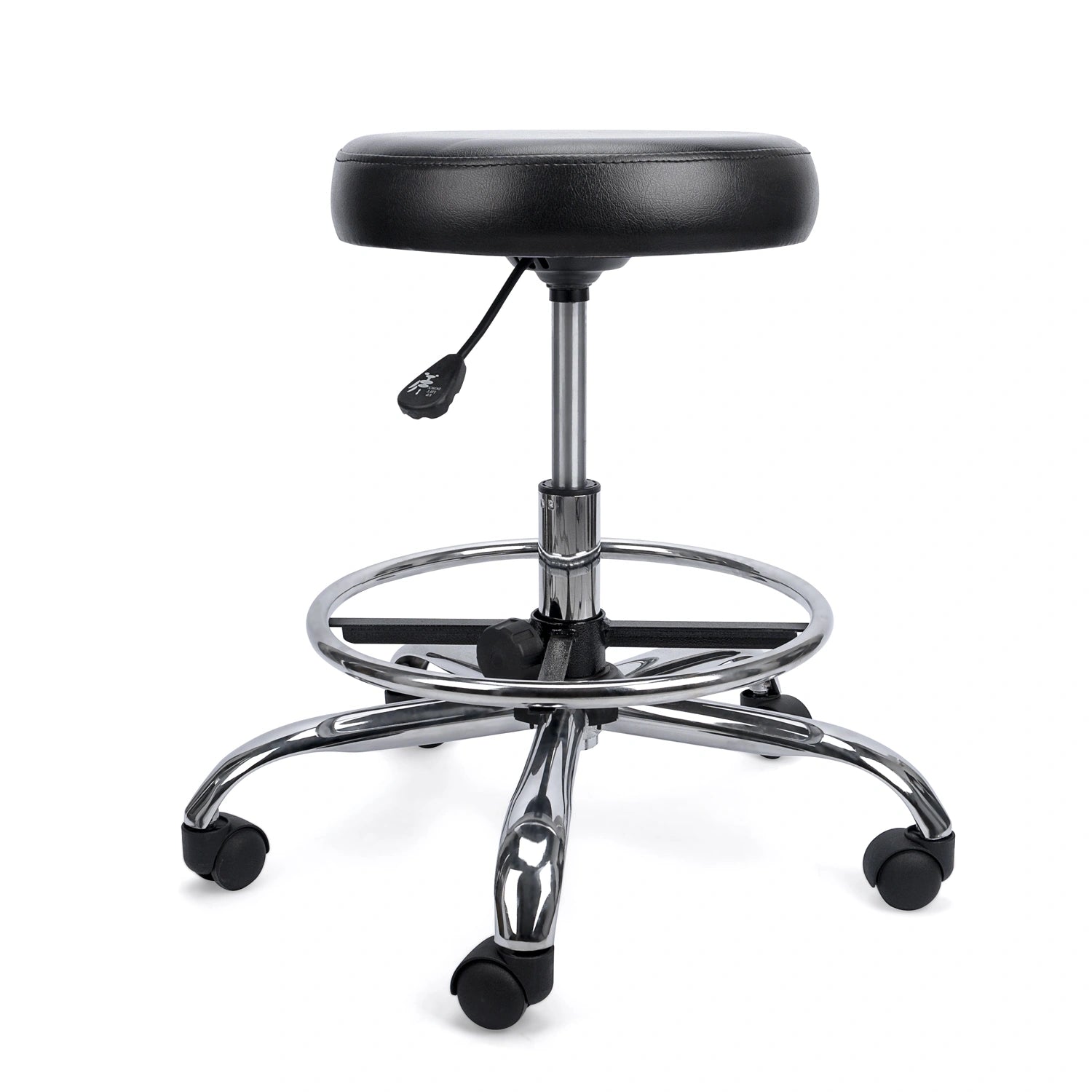 Taburete de Acero Inoxidable con Asiento Giratorio Rodable