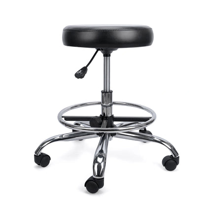 Taburete de Acero Inoxidable con Asiento Giratorio Rodable
