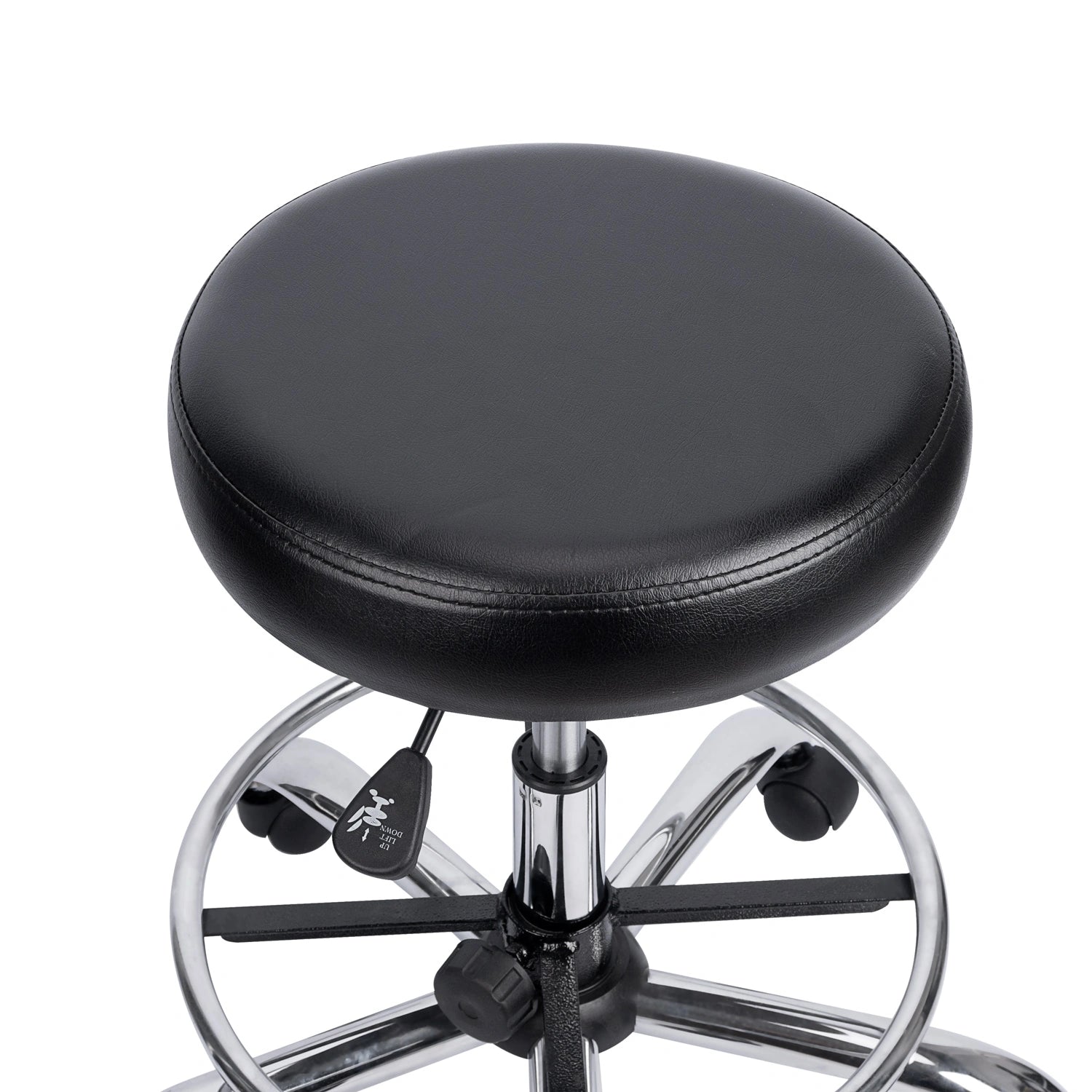 Taburete de Acero Inoxidable con Asiento Giratorio Rodable
