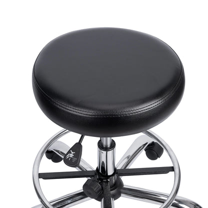 Taburete de Acero Inoxidable con Asiento Giratorio Rodable