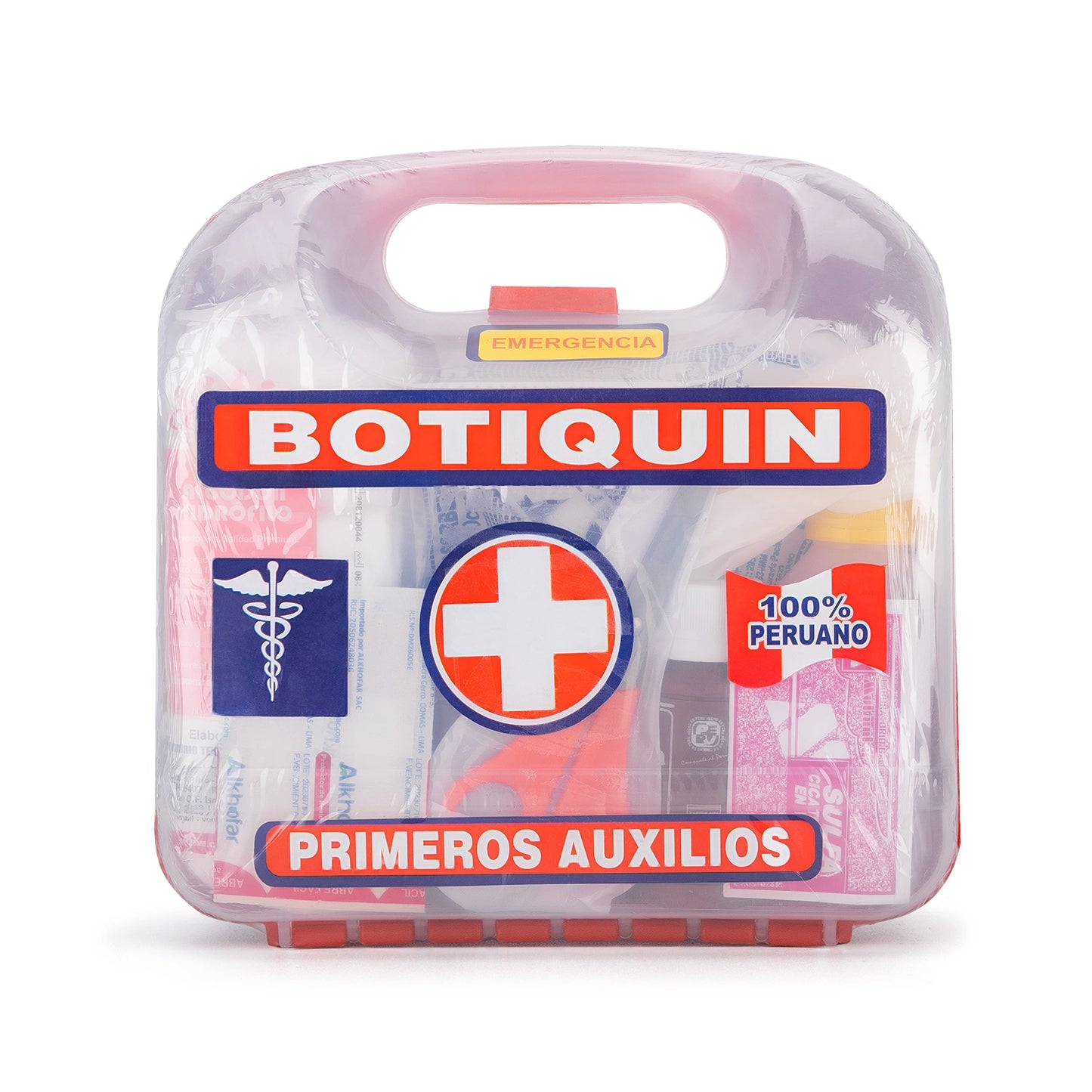Botiquín de Plástico KIT COMPLETO Tipo Lonchera 20 X 20 CM