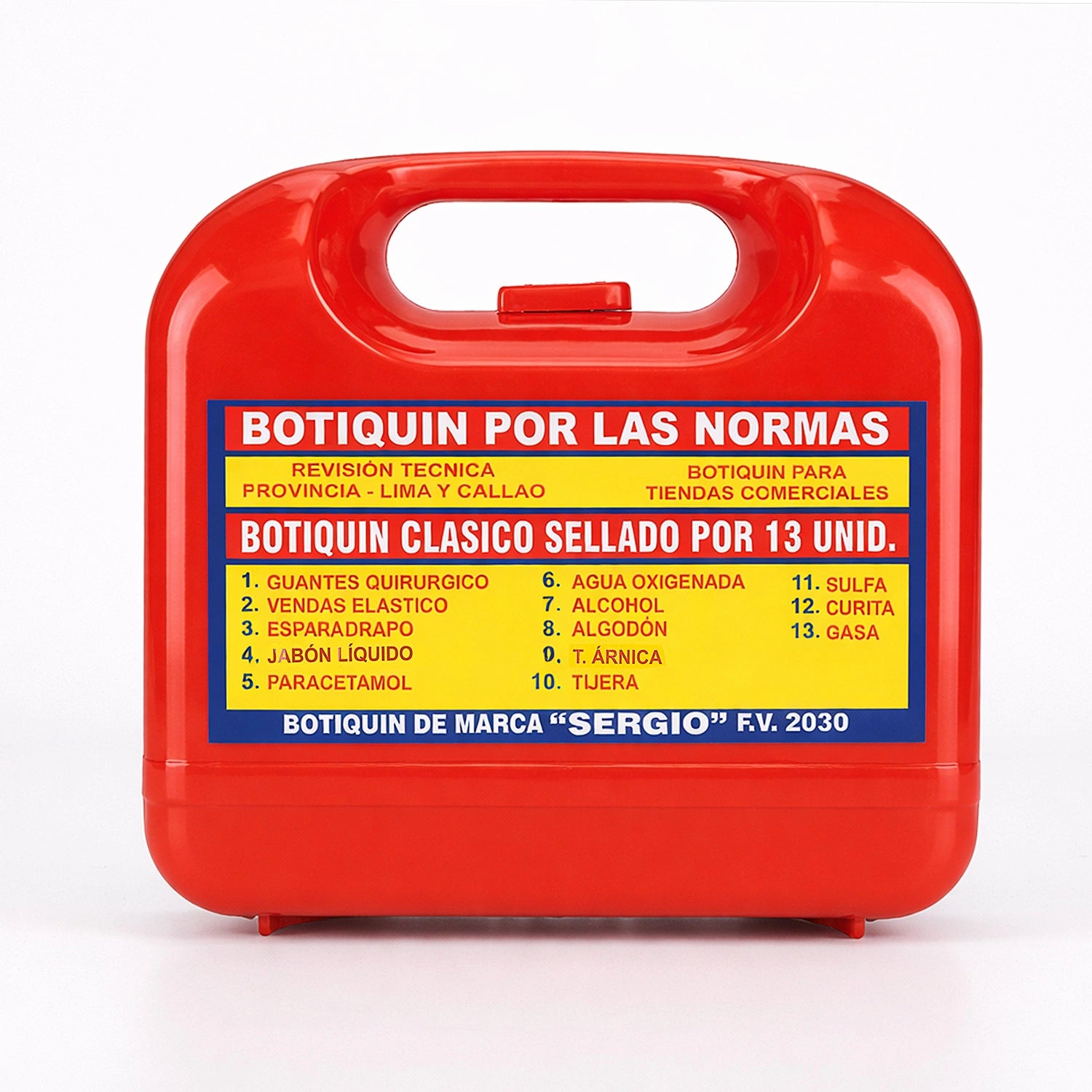 Botiquín de Plástico KIT COMPLETO Tipo Lonchera 20 X 20 CM