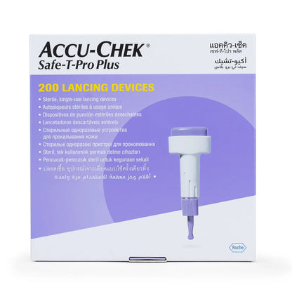 Lancetas Retráctil ACCU CHEK SAFE T PRO PLUS 23 G CAJA 200 UND