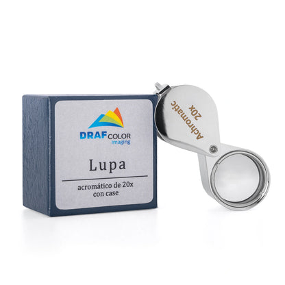 Lupa de Bolsillo 20X con Estuche de Cuero