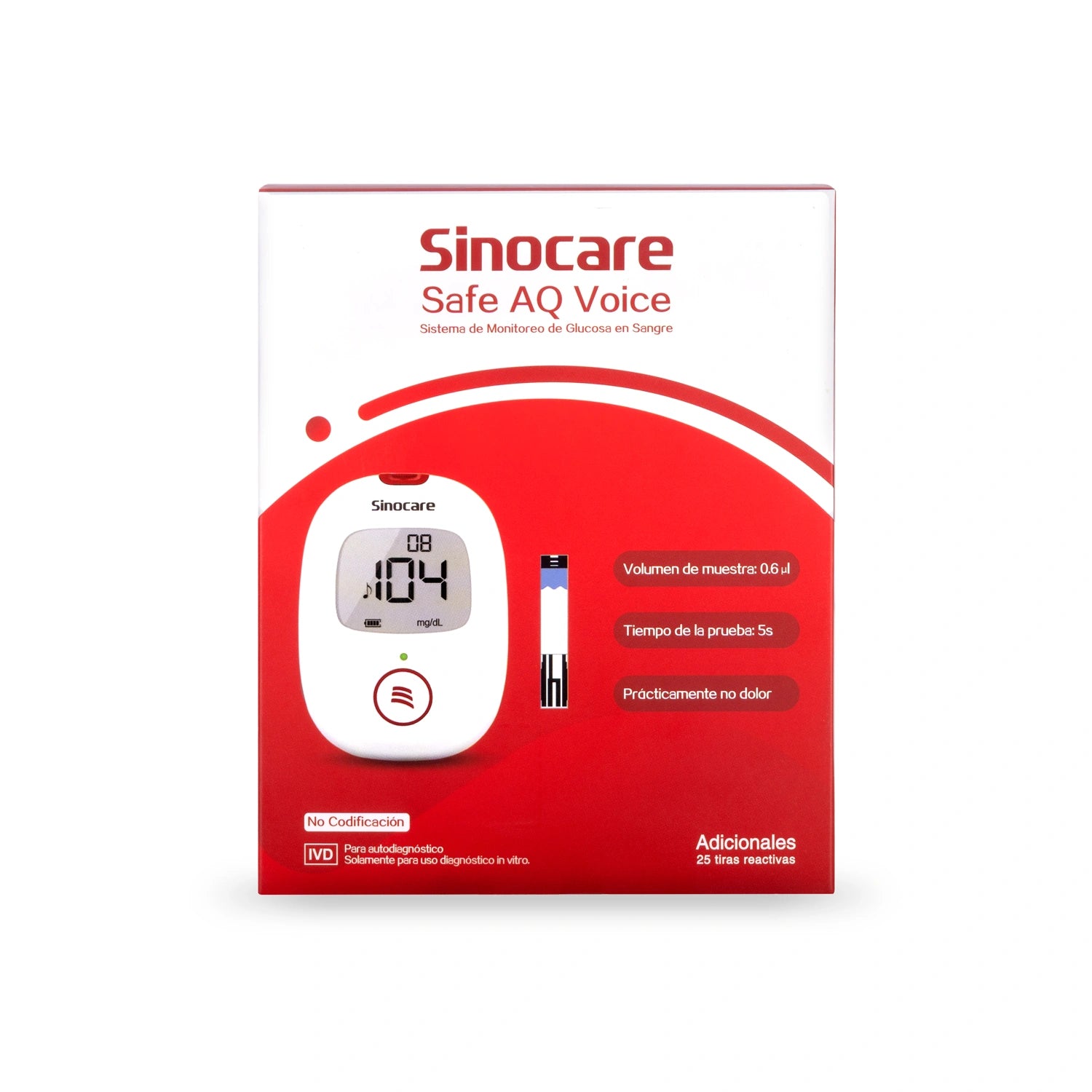 Glucómetro SINOCARE SAFE AQ Kit Completo con Voz