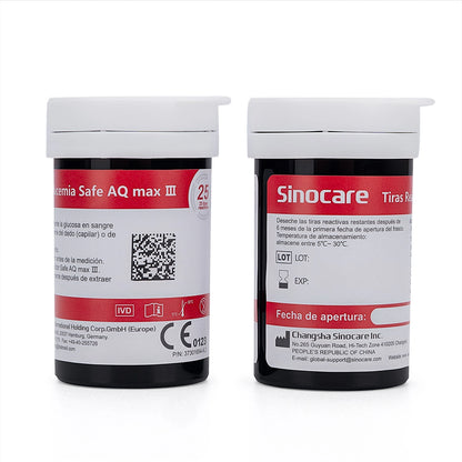 Tiras Reactivas para Glucosa SINOCARE SAFE AQ MAX CAJA 50 UND