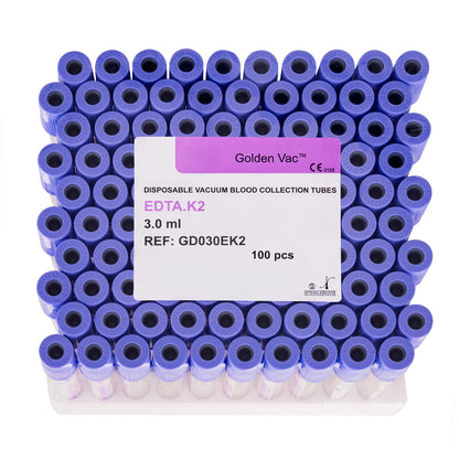 Tubo de Extracción al Vacío EDTA K2 3 ML 100 UND