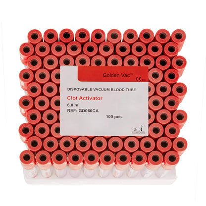 Tubo de Extracción con Activador de Coágulo 6 ML 100 UND