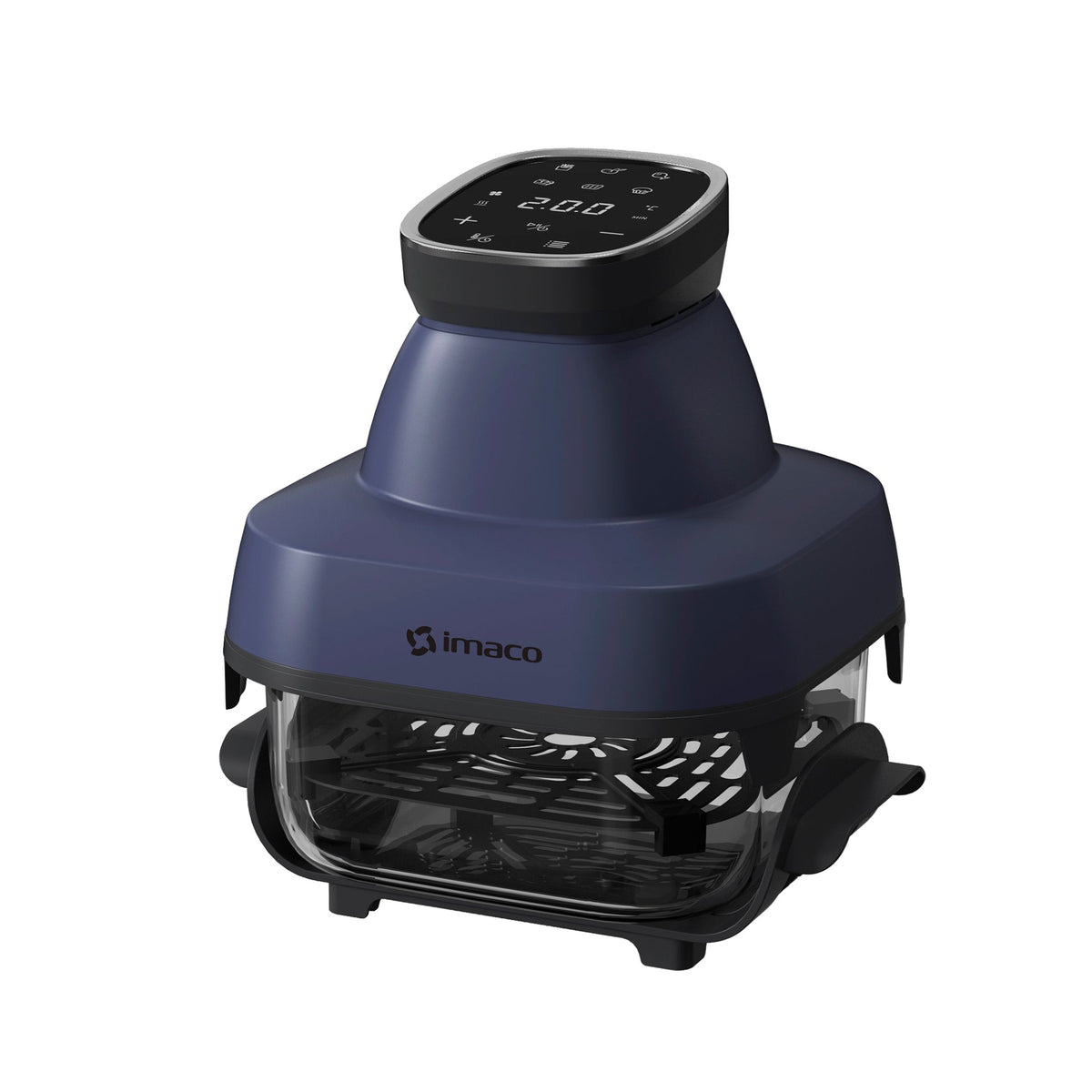 Freidora de Aire Dual Glass Pro 6 L con Dos Bandejas de Vidrio IMACO AF1524VD